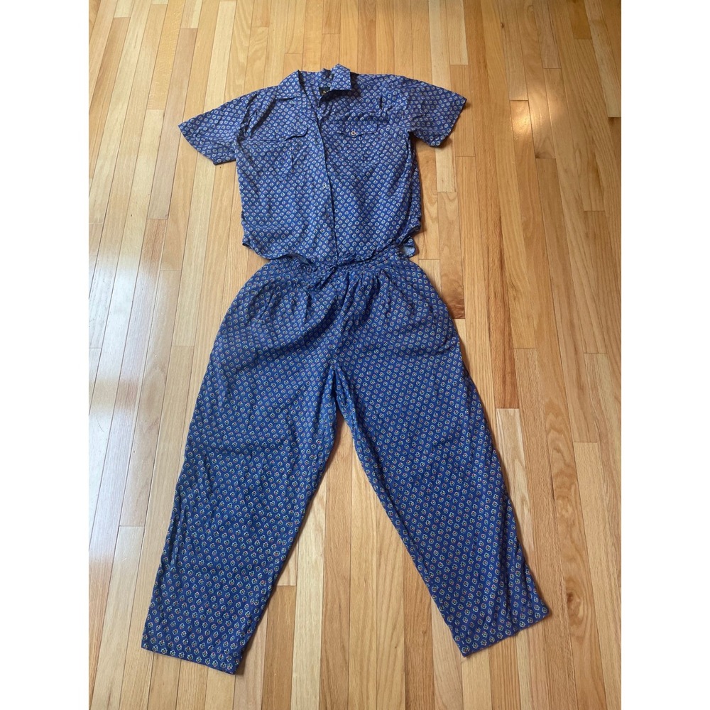 Vintage Liz Claiborne‎ Two Piece Set | Retro 80s 90s Micro Print 100% Cotton M L